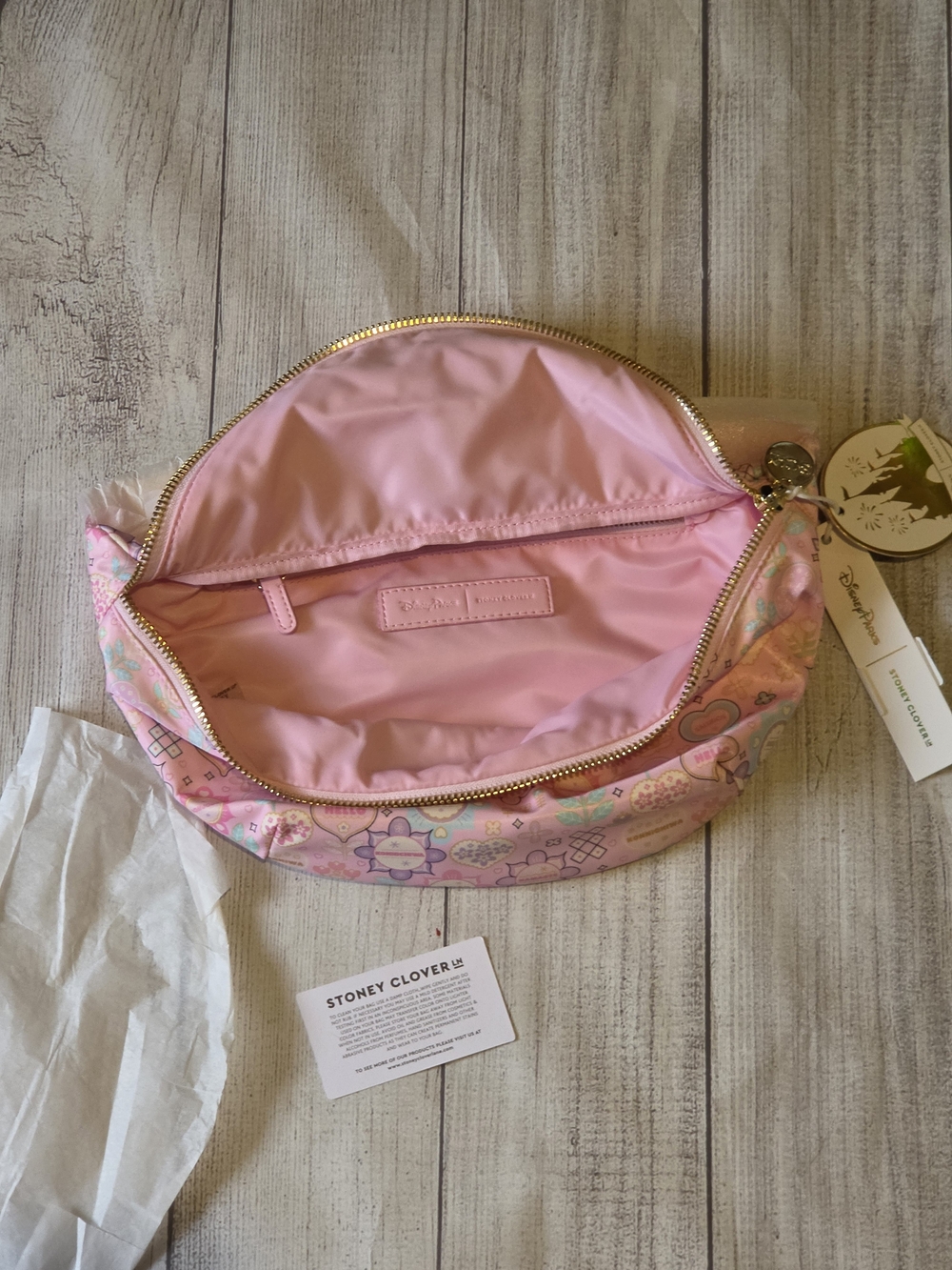 Stoney Clover Lane Disney Parks Small World Pink Floral Patterned Belt Bag - Picture 5 of 7